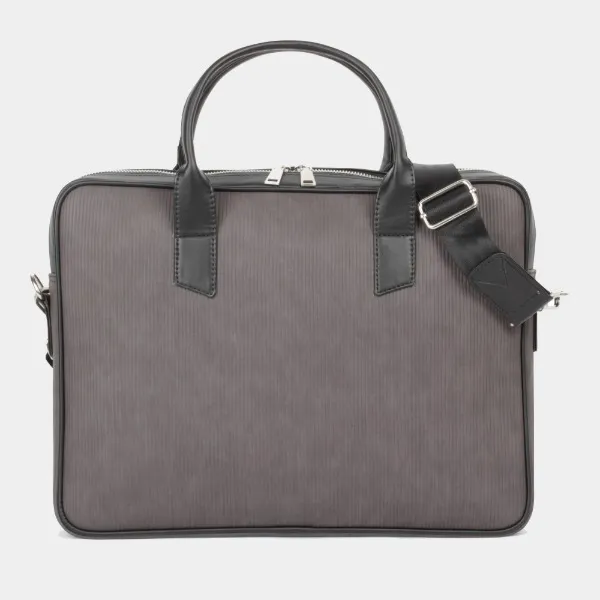 Absolute_Global_Noble_Slim_Laptop_Bag_For_15.6_Inch_Laptops_Waterproof_Pu_Leather_,_Padded_Compartment_,_Adjustable_Strap_Grey
