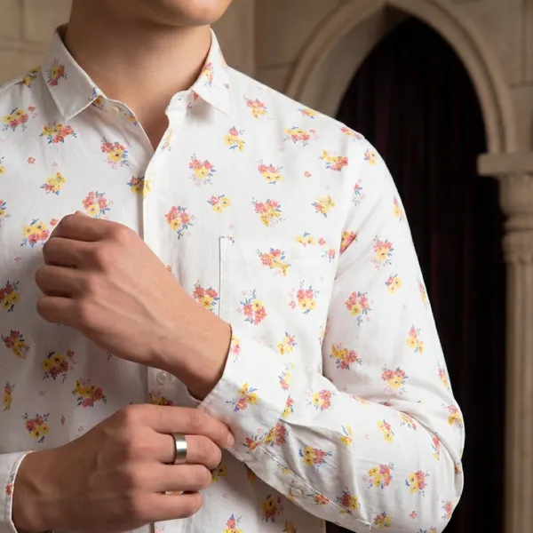 White_Cotton_Floral_Slim_Fit_Full_Sleeve_Shirt_For_Men