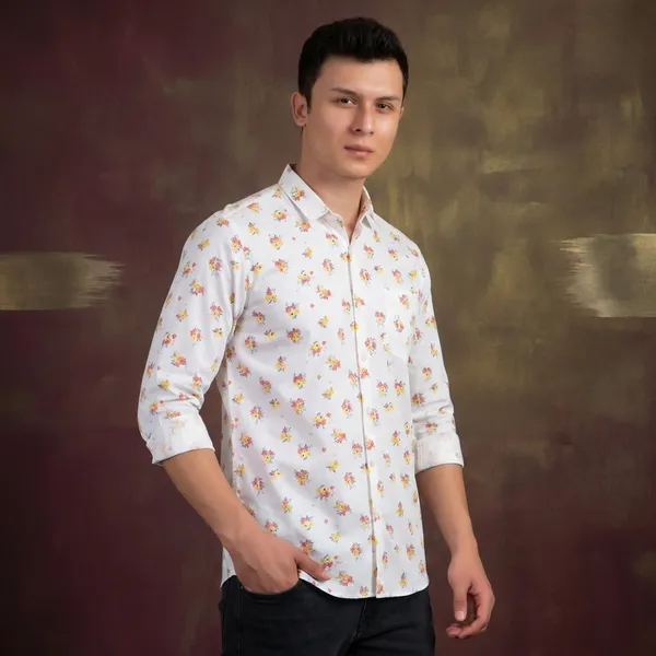 White_Cotton_Floral_Slim_Fit_Full_Sleeve_Shirt_For_Men
