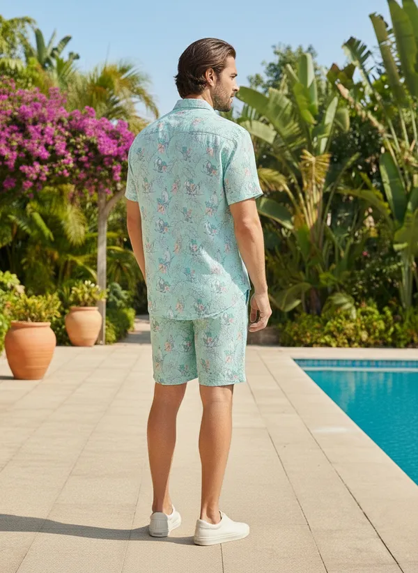 Teal_Green_Tropical_Print_Relaxed_Fit_2_Piece_Cotton_Co_Ord_Set_For_Men