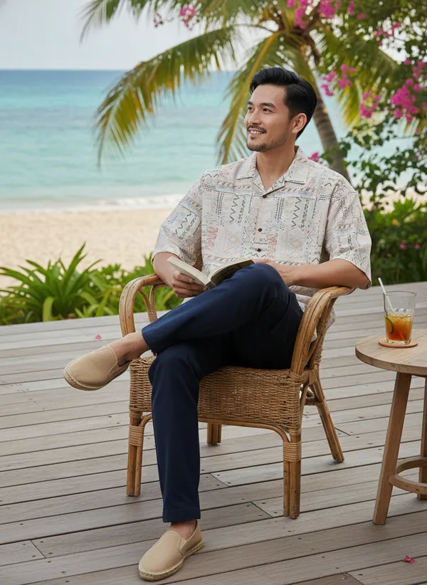 Beige_And_Off_White_Cotton_Rayon_Printed_Oversized_Fit_Half_Sleeves_Resort_Shirt_For_Men