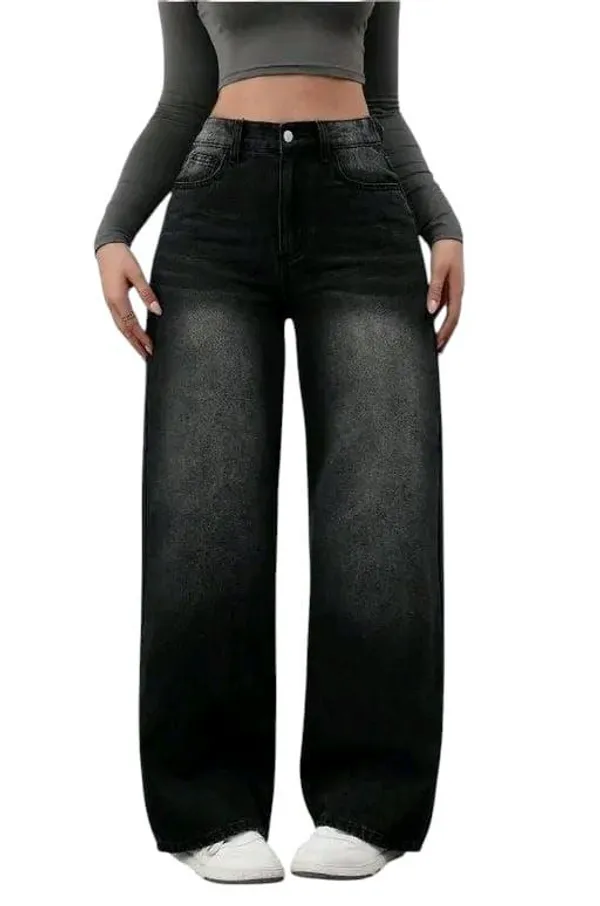 Women'S_High-Waisted_Wide-Leg_Black_Denim_Jeans