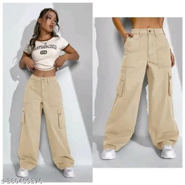 Women'S_High-Waist_Cargo_Pants_With_Multiple_Pockets_-_Beige