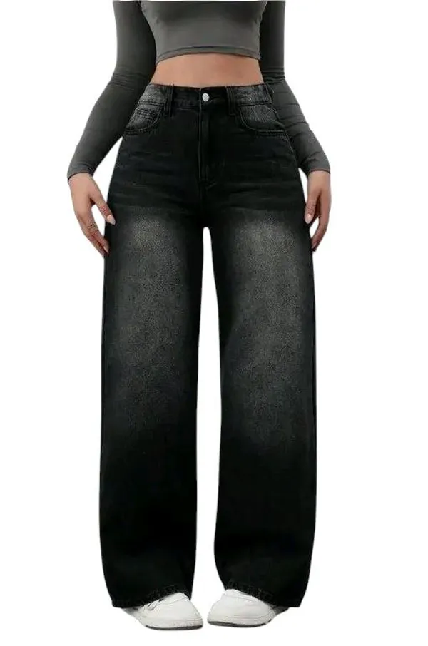 Women'S_High-Waisted_Wide-Leg_Black_Denim_Jeans