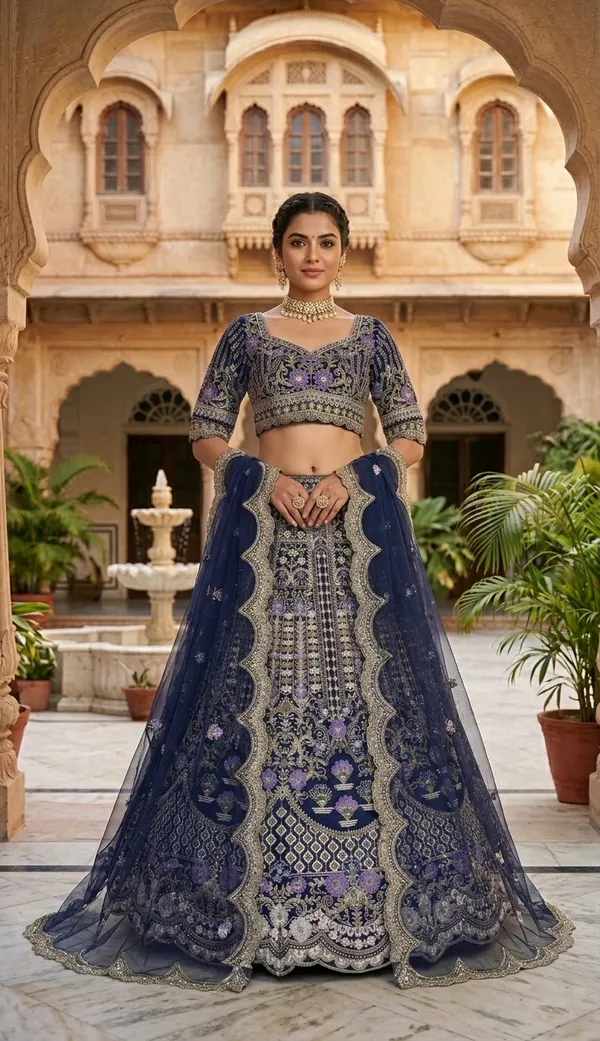 Navy_Blue_And_Silver_Embroidered_Bridal_Lehenga_Choli_Set