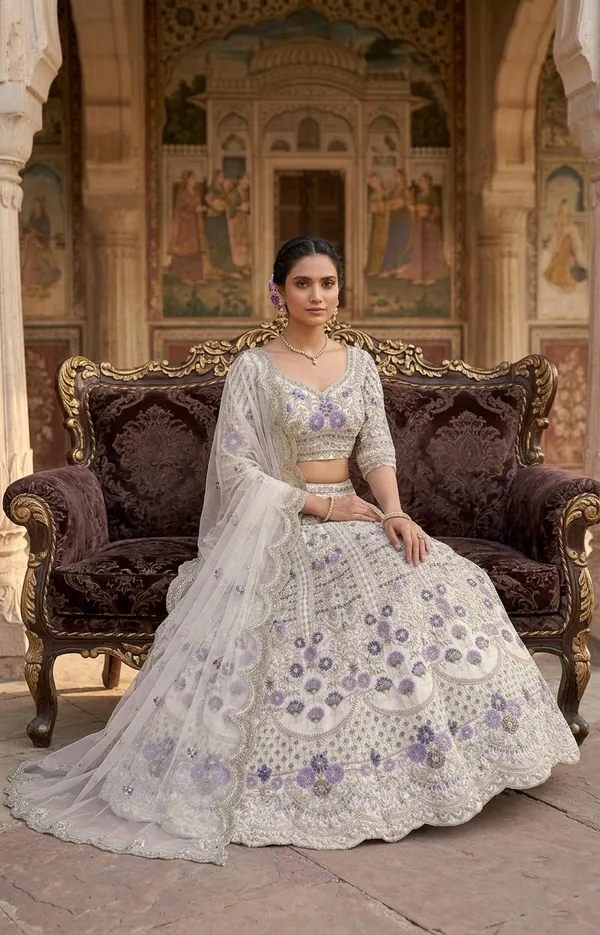 Elegant_White_Embellished_Bridal_Lehenga_Choli_Set_With_Purple_Floral_Motifs