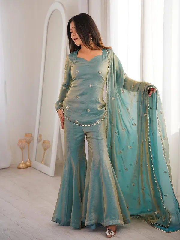 Sea_Green_Embellished_Sharara_Suit_Set_With_Dupatta_-_Ethnic_Wear_For_Women