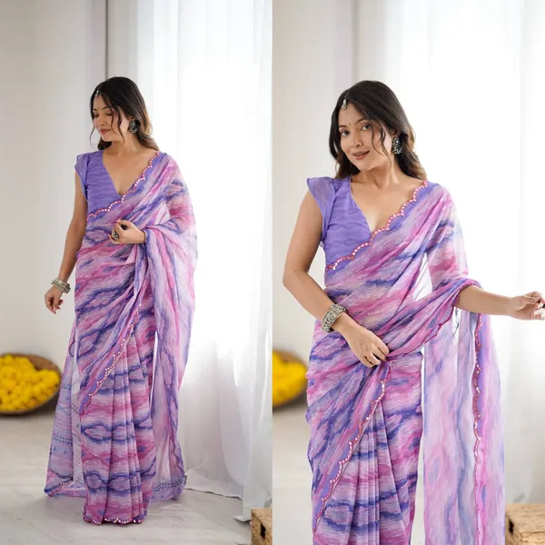 Purple_And_Pink_Tie-Dye_Saree_With_Mirror_Border