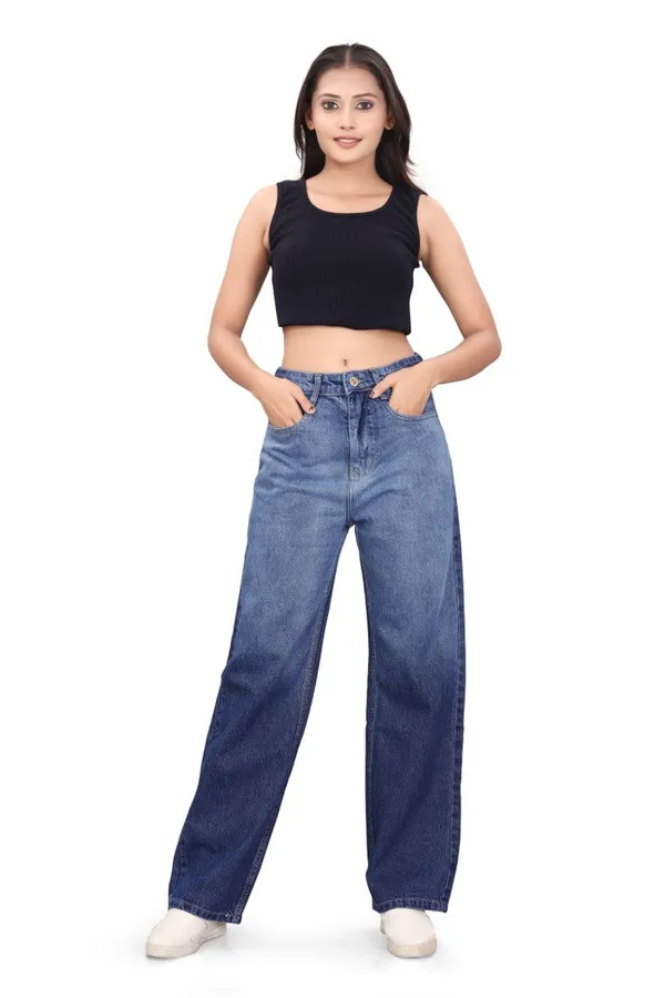 Women'S_High-Waist_Wide-Leg_Blue_Denim_Jeans