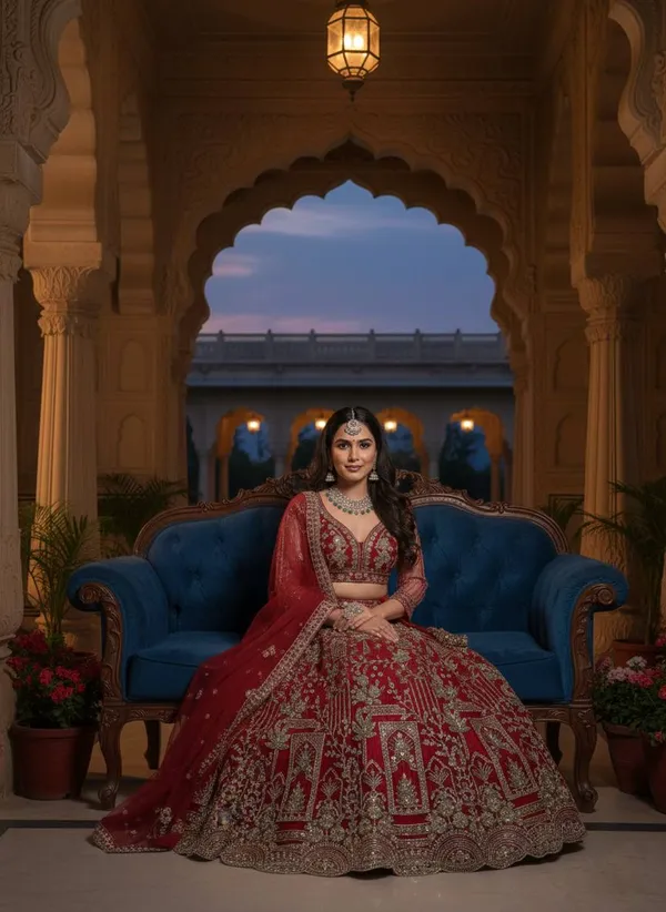 Maroon_Embroidered_Bridal_Lehenga_Choli_Set_With_Heavy_Zari_Work_And_Dupatta