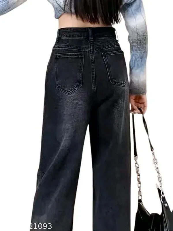 Women'S_High-Waisted_Wide-Leg_Black_Denim_Jeans