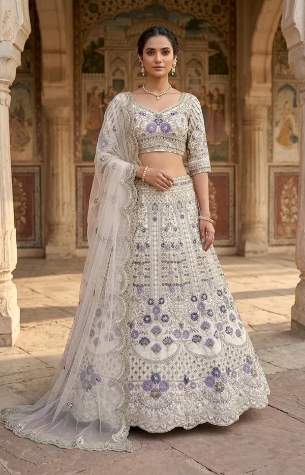 Elegant_White_Embellished_Bridal_Lehenga_Choli_Set_With_Purple_Floral_Motifs