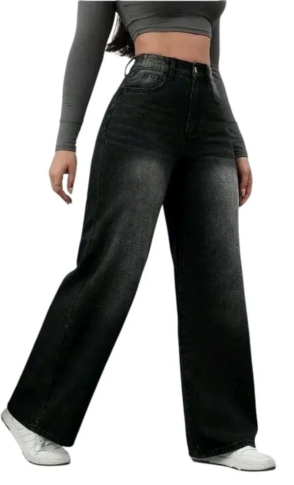 Women'S_High-Waisted_Wide-Leg_Black_Denim_Jeans