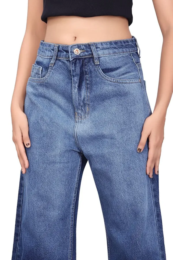 Women'S_High-Waist_Wide-Leg_Blue_Denim_Jeans