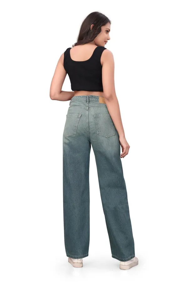 Women'S_High-Waisted_Wide-Leg_Denim_Jeans_-_Blue_Grey