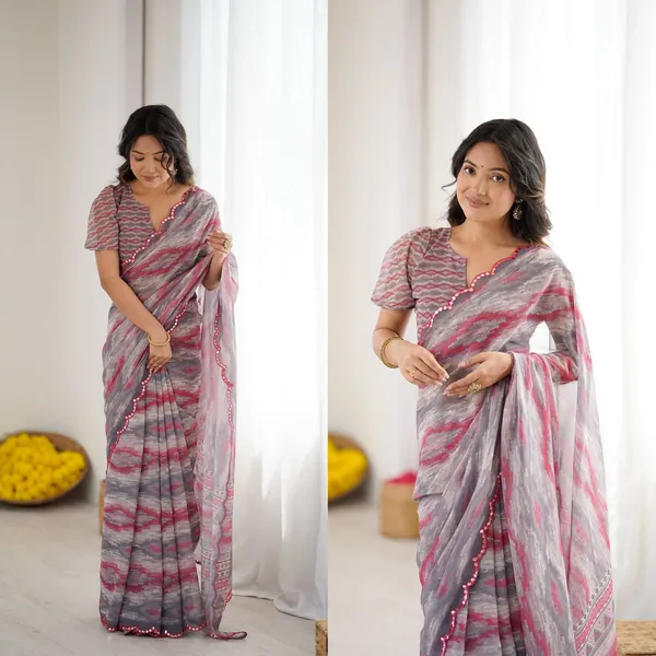 Grey_And_Pink_Abstract_Print_Saree_With_Decorative_Border