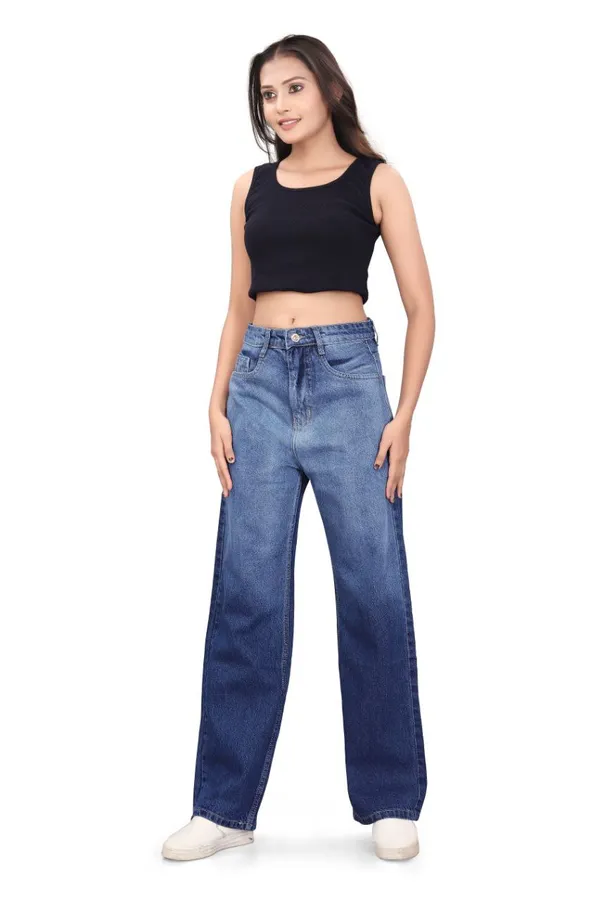 Women'S_High-Waist_Wide-Leg_Blue_Denim_Jeans