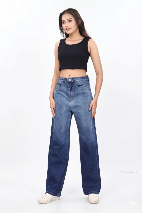 Women'S_High-Waist_Wide-Leg_Blue_Denim_Jeans