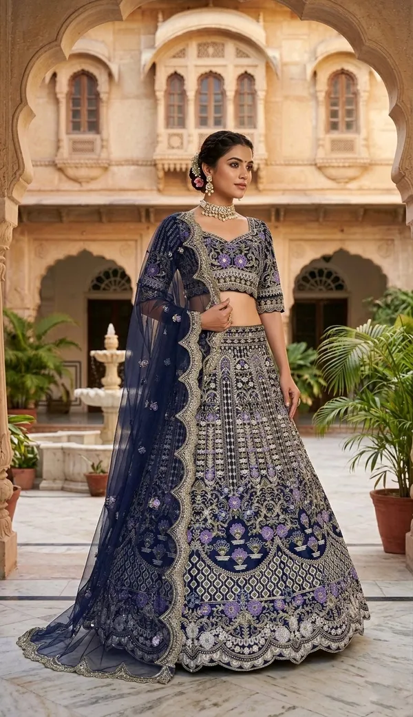 Navy_Blue_And_Silver_Embroidered_Bridal_Lehenga_Choli_Set
