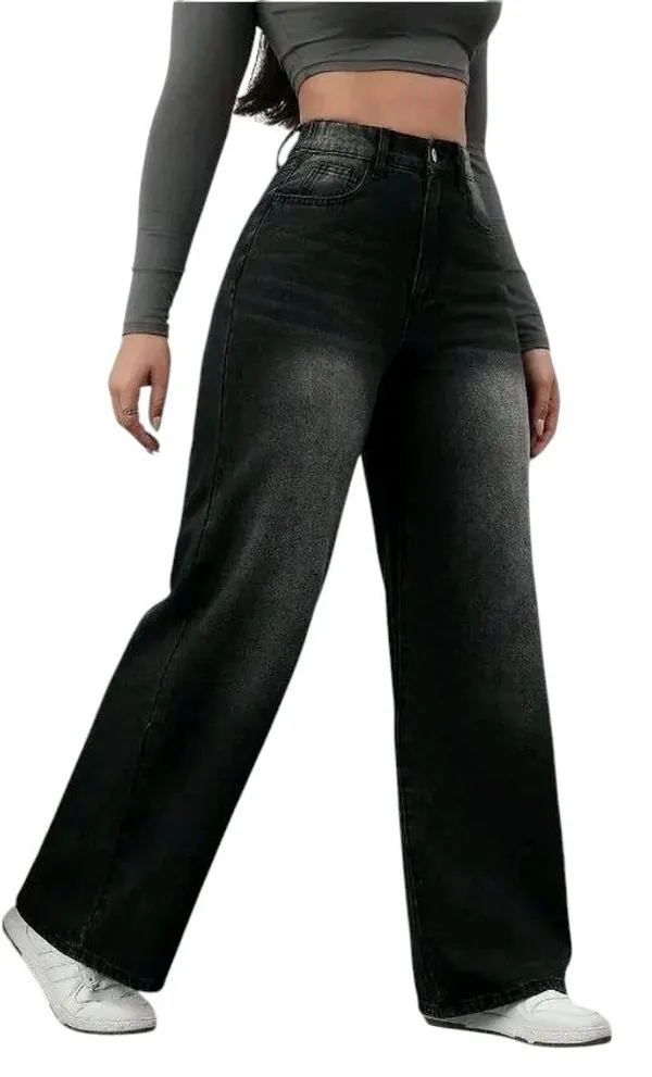Women'S_High-Waisted_Wide-Leg_Black_Denim_Jeans