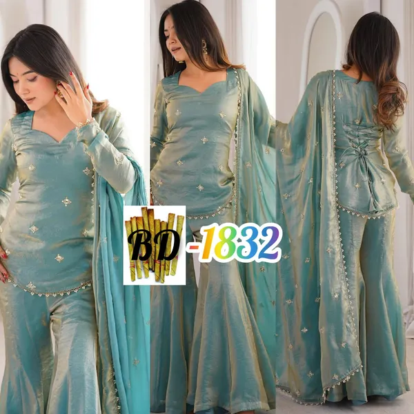 Sea_Green_Embellished_Sharara_Suit_Set_With_Dupatta_-_Ethnic_Wear_For_Women