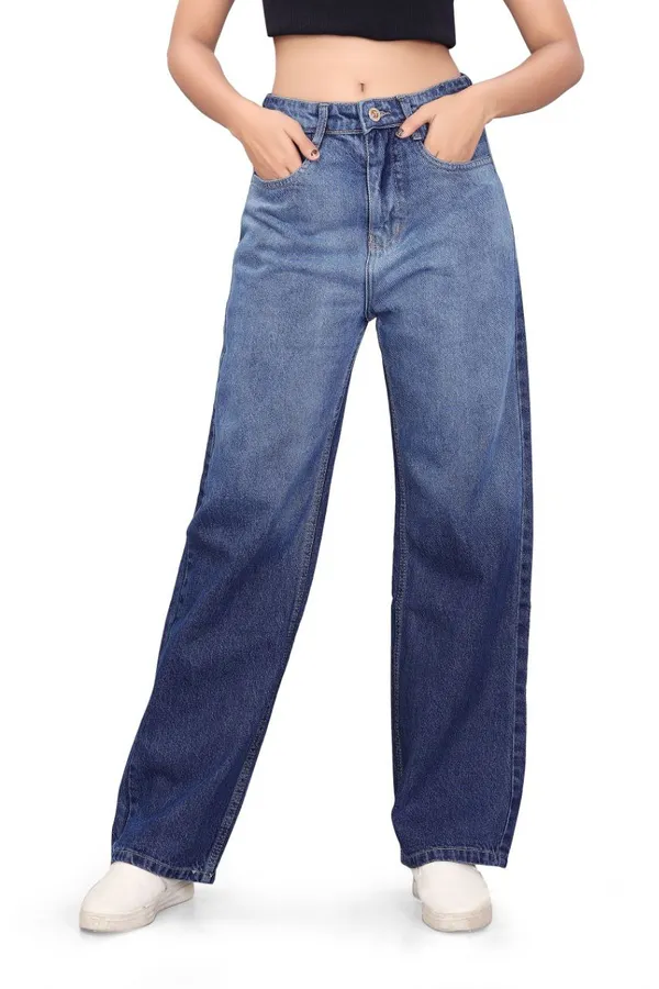 Women'S_High-Waist_Wide-Leg_Blue_Denim_Jeans