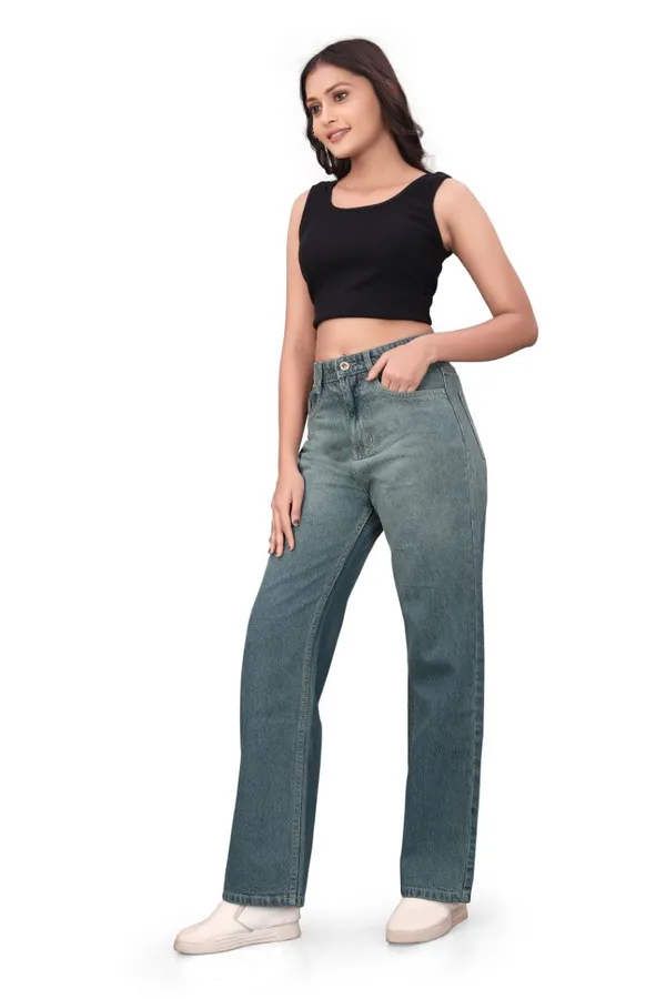 Women'S_High-Waisted_Wide-Leg_Denim_Jeans_-_Blue_Grey