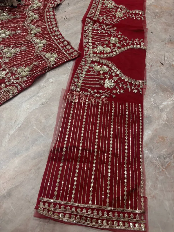 Maroon_Embroidered_Bridal_Lehenga_Choli_Set_With_Heavy_Zari_Work_And_Dupatta