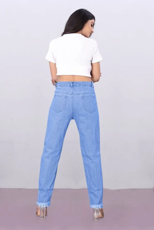 Women'S_Light_Blue_Distressed_Side-Fringe_Denim_Jeans