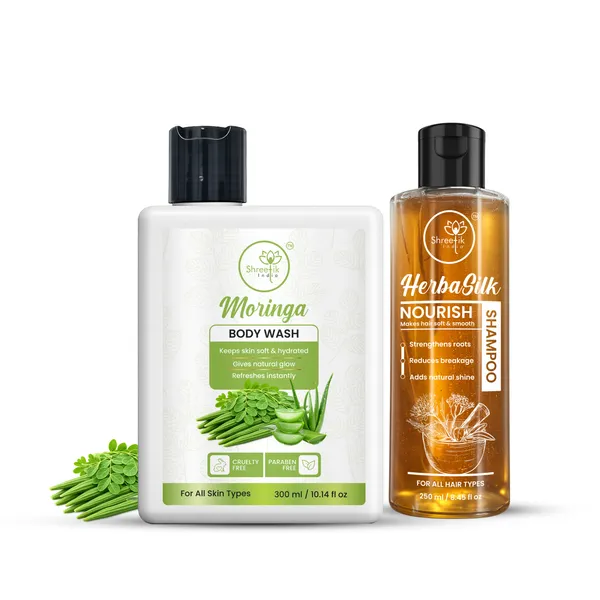 Moringa_Body_Wash_And_Herbal_Silk_Shampoo_Combo_-_Natural_Skin_&_Hair_Care_Set