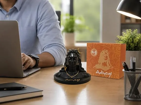 Adiyogi_Shiva_Statue,_Black_and_Gold_Resin_Figurine