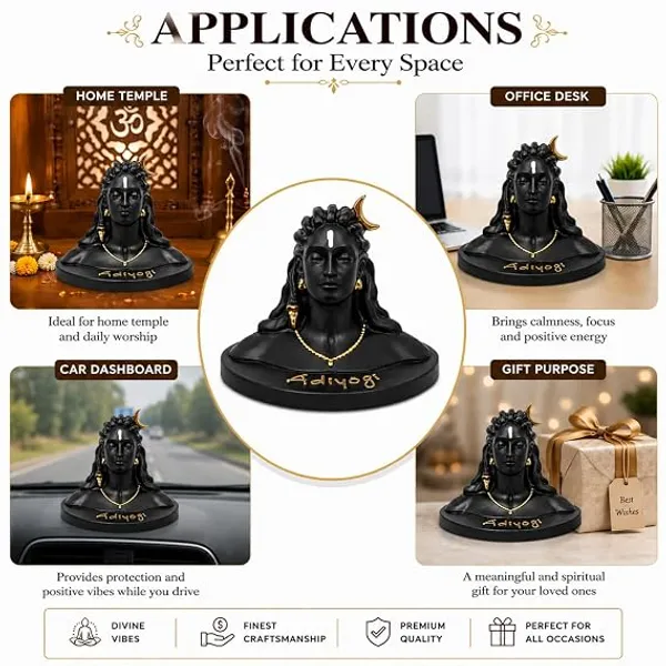 Adiyogi_Shiva_Statue,_Black_and_Gold_Resin_Figurine