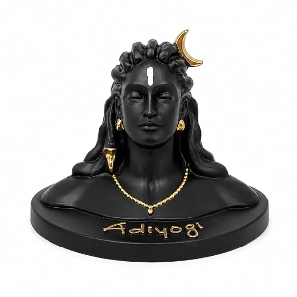 Adiyogi_Shiva_Statue,_Black_and_Gold_Resin_Figurine