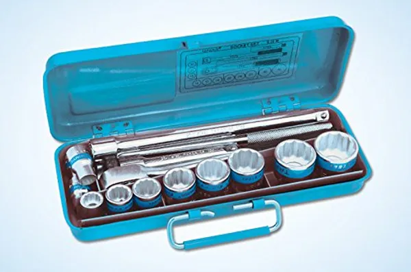 Blue_Steel_Socket_Set_With_Hexagonal_Sockets_And_Accessories