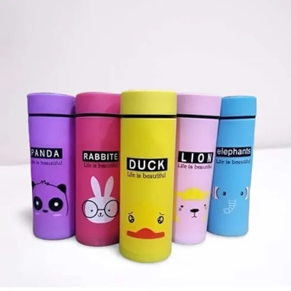 Multicolor_Glass__And__Silicone_Glass_Water_Bottle_With_Multiple_Cartoon_For_Kids_Pack_of_2