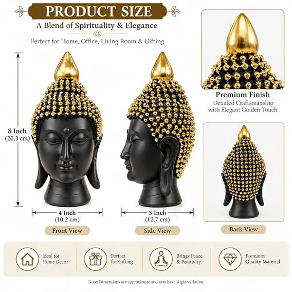 Buddha_Head_Statue,_Black_and_Gold_Resin_Figurine