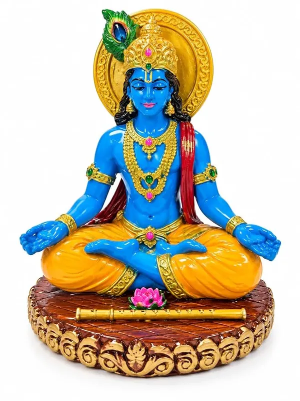 Lord_Krishna_Meditating_Statue,_Multicolour_Resin_Figurine