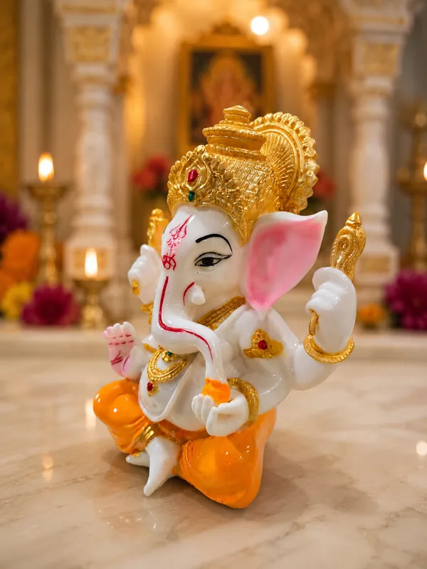 Shree_Ganesh_Ji_Vighnaharta_Decorative_Idol_–_White_&_Orange