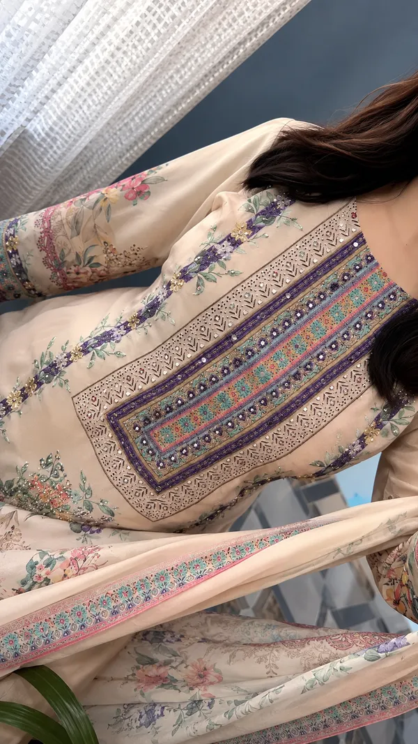 Beige_Pure_Silk_Mirror_Work_Embroidered_Suit_Set_For_Women