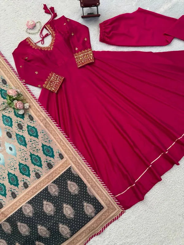 Aarzoo_Red_Chinon_Silk_Anarkali_Gown_Set_Grace_in_Every_Twirl