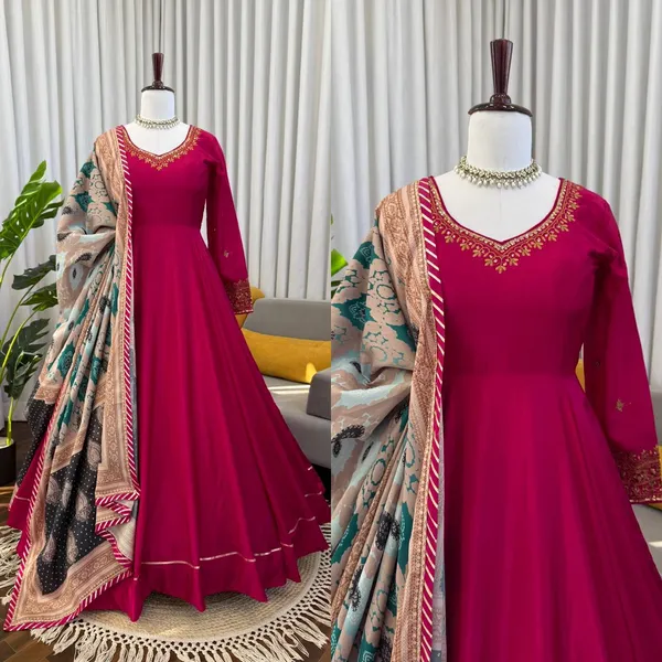 Aarzoo_Red_Chinon_Silk_Anarkali_Gown_Set_Grace_in_Every_Twirl