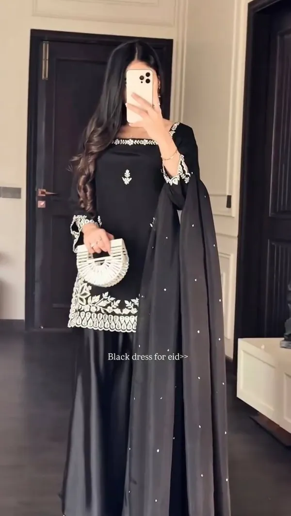 Black_Crepe_Embroidered_Kurti_Palazzo_Set_With_Dupatta_For_Women