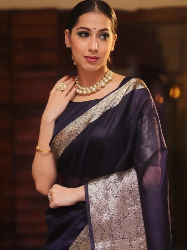 Blue_Kanjivaram_Organza_Saree_with_Rich_Woven_Zari_Border_|_Festive_&_Wedding_Wear