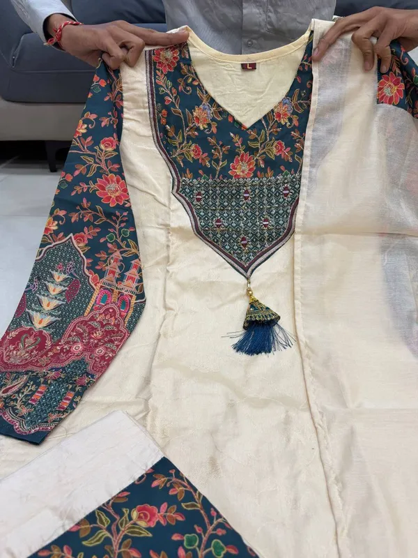 Cream_Banarasi_Handwork_Suit_Set_with_Jacquard_Dupatta