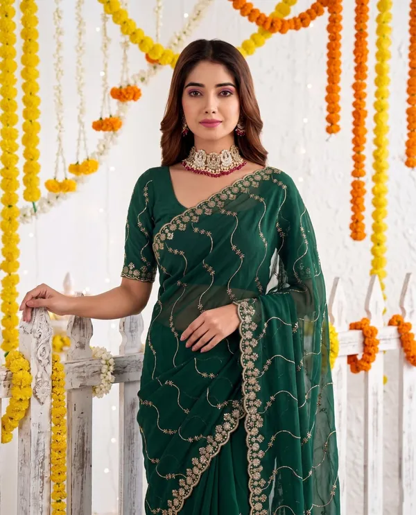 Green_Star_Georgette_Embroidered_Leriya_Saree_For_Women