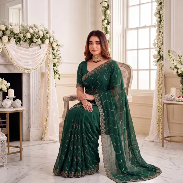 Green_Star_Georgette_Embroidered_Leriya_Saree_For_Women