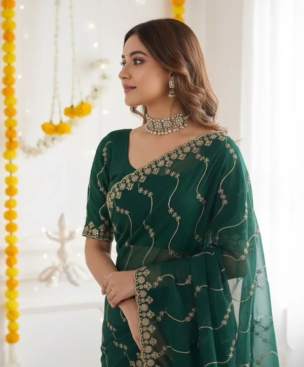 Green_Star_Georgette_Embroidered_Leriya_Saree_For_Women