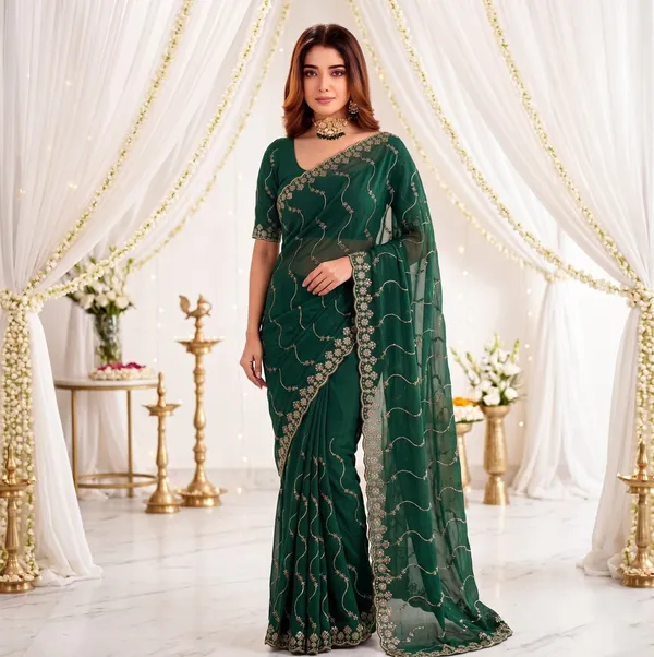 Green_Star_Georgette_Embroidered_Leriya_Saree_For_Women