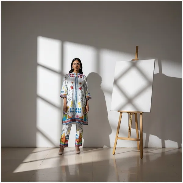 White_Cotton_Slub_Printed_Kurta_Palazzo_Co-Ord_Set_For_Women