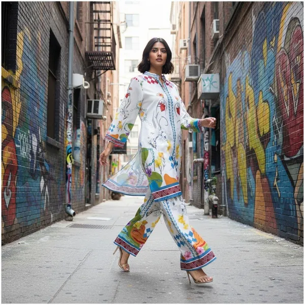 White_Cotton_Slub_Printed_Kurta_Palazzo_Co-Ord_Set_For_Women